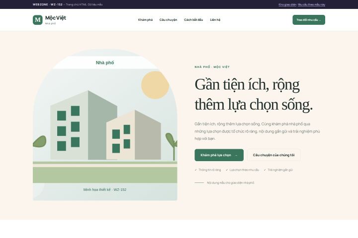 Ảnh chụp Giao diện HTML nhà phố — Kể chuyện | WZ-152