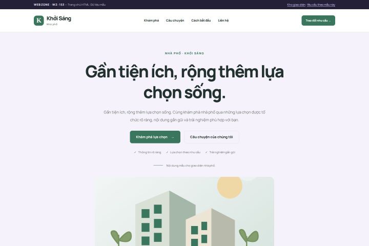 Ảnh chụp Giao diện HTML nhà phố — Tập trung chuyển đổi | WZ-153