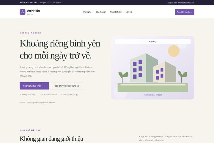 Ảnh chụp Giao diện HTML biệt thự — Thanh lịch | WZ-154