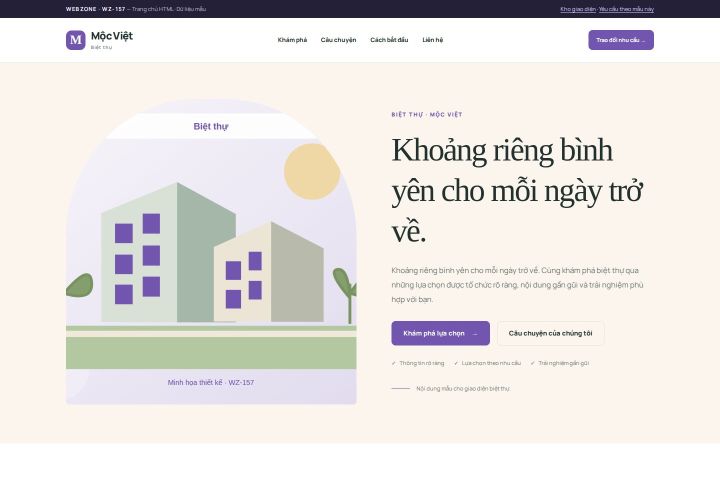 Ảnh chụp Giao diện HTML biệt thự — Kể chuyện | WZ-157