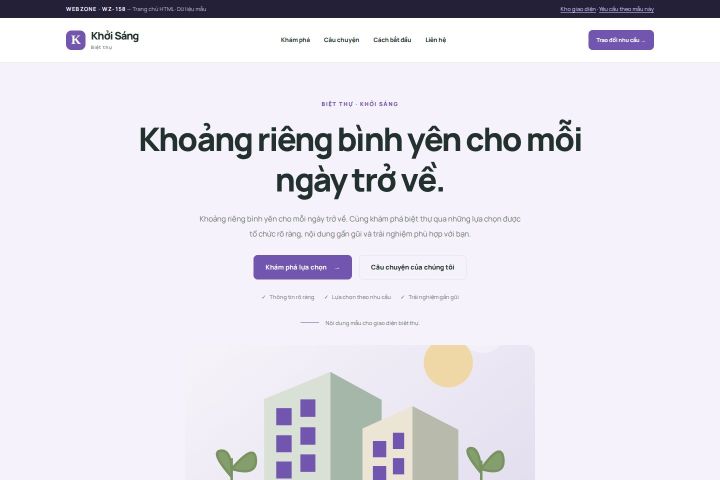 Ảnh chụp Giao diện HTML biệt thự — Tập trung chuyển đổi | WZ-158