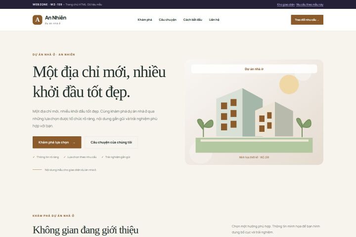 Ảnh chụp Giao diện HTML dự án nhà ở — Thanh lịch | WZ-159