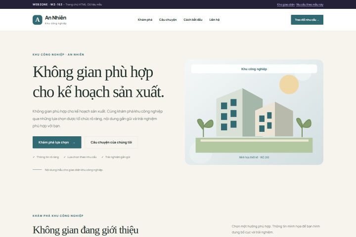 Ảnh chụp Giao diện HTML khu công nghiệp — Thanh lịch | WZ-163