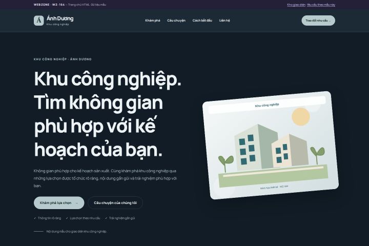 Ảnh chụp Giao diện HTML khu công nghiệp — Nổi bật | WZ-164