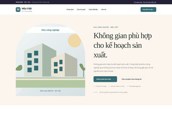 Ảnh chụp Giao diện HTML khu công nghiệp — Kể chuyện | WZ-166
