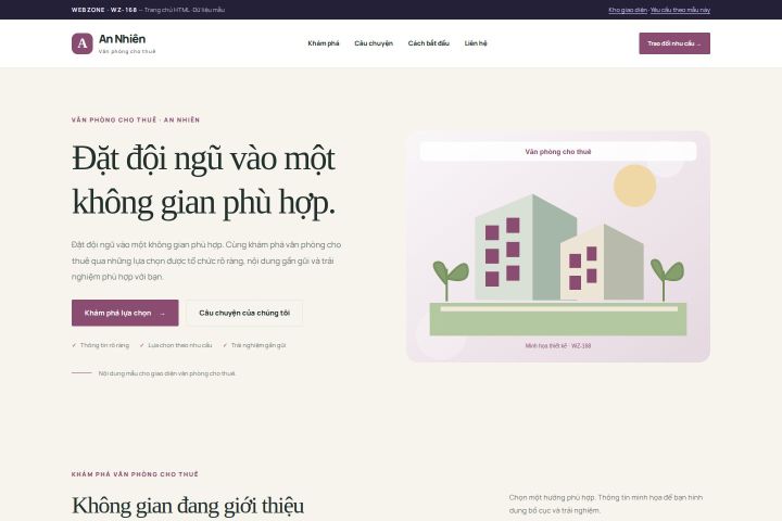 Ảnh chụp Giao diện HTML văn phòng cho thuê — Thanh lịch | WZ-168