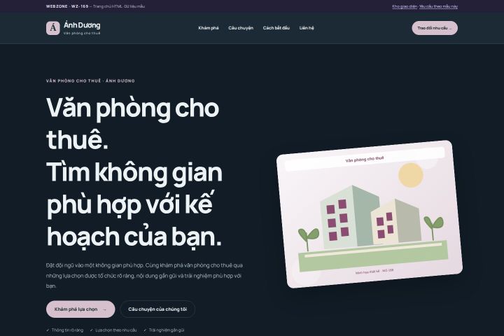 Ảnh chụp Giao diện HTML văn phòng cho thuê — Nổi bật | WZ-169