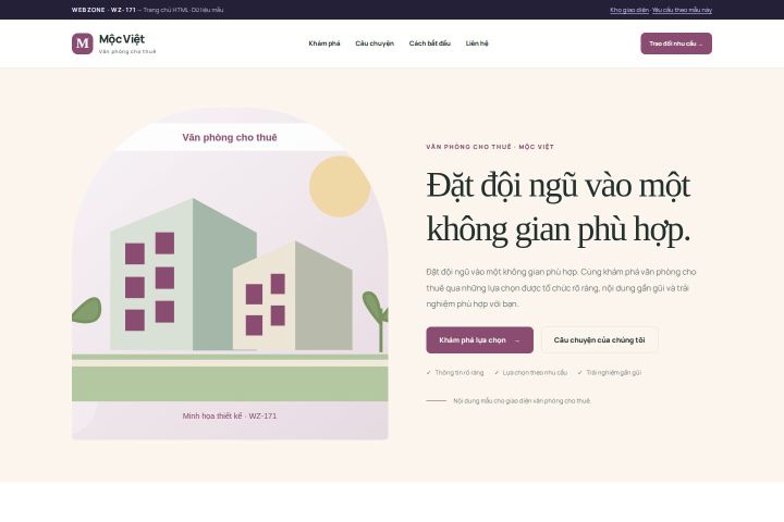 Ảnh chụp Giao diện HTML văn phòng cho thuê — Kể chuyện | WZ-171