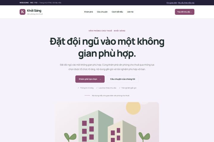 Ảnh chụp Giao diện HTML văn phòng cho thuê — Tập trung chuyển đổi | WZ-172