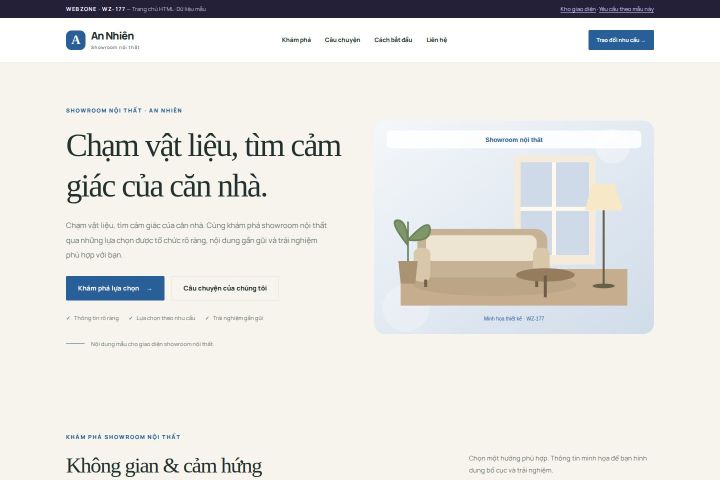 Ảnh chụp Giao diện HTML showroom nội thất — Thanh lịch | WZ-177