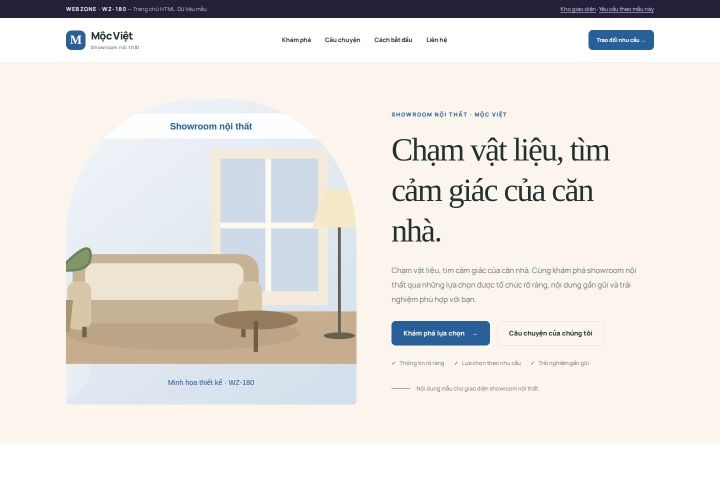 Ảnh chụp Giao diện HTML showroom nội thất — Kể chuyện | WZ-180
