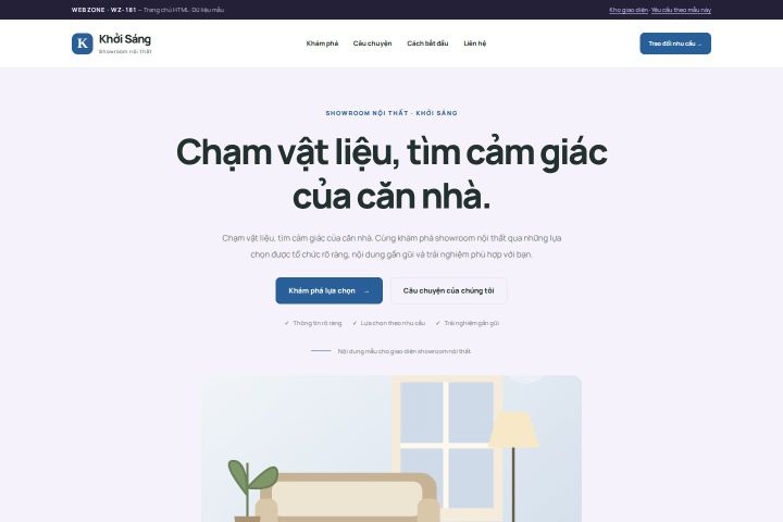 Ảnh chụp Giao diện HTML showroom nội thất — Tập trung chuyển đổi | WZ-181