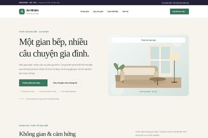 Ảnh chụp Giao diện HTML thiết kế nhà bếp — Thanh lịch | WZ-182