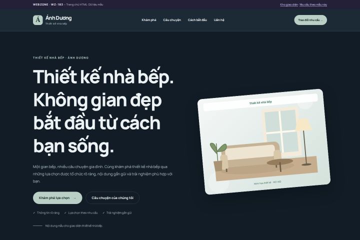 Ảnh chụp Giao diện HTML thiết kế nhà bếp — Nổi bật | WZ-183