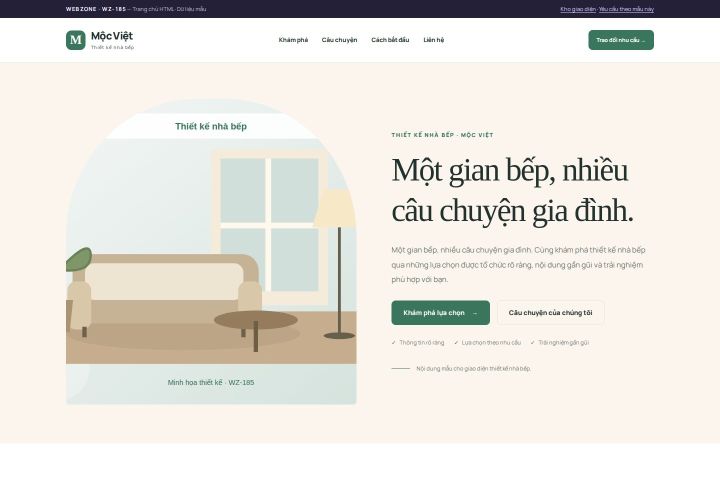 Ảnh chụp Giao diện HTML thiết kế nhà bếp — Kể chuyện | WZ-185