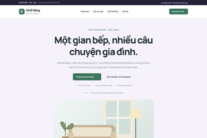 Ảnh chụp Giao diện HTML thiết kế nhà bếp — Tập trung chuyển đổi | WZ-186