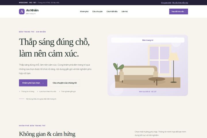 Ảnh chụp Giao diện HTML đèn trang trí — Thanh lịch | WZ-187