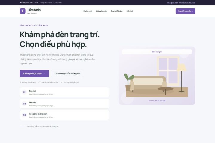 Ảnh chụp Giao diện HTML đèn trang trí — Trưng bày | WZ-189