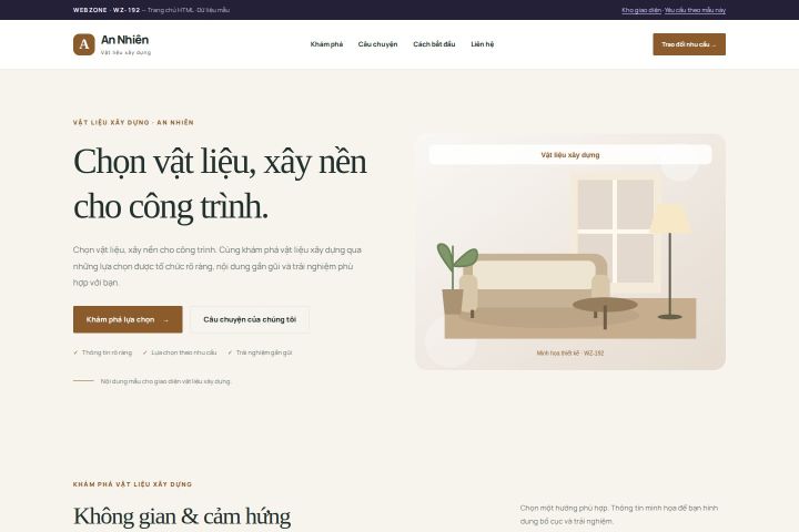 Ảnh chụp Giao diện HTML vật liệu xây dựng — Thanh lịch | WZ-192