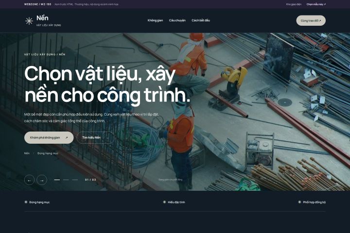 Ảnh chụp Giao diện HTML vật liệu xây dựng — Nổi bật | WZ-193