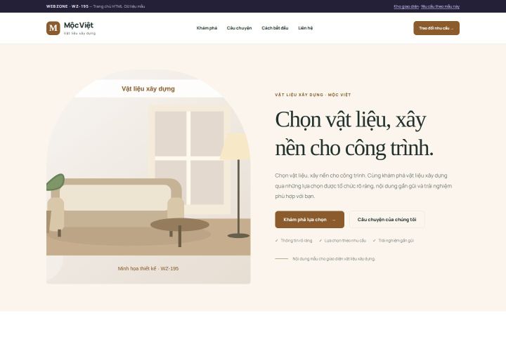 Ảnh chụp Giao diện HTML vật liệu xây dựng — Kể chuyện | WZ-195