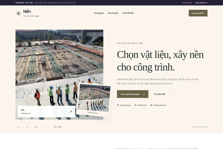 Ảnh chụp Giao diện HTML vật liệu xây dựng — Kể chuyện | WZ-195