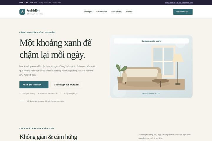 Ảnh chụp Giao diện HTML cảnh quan sân vườn — Thanh lịch | WZ-197