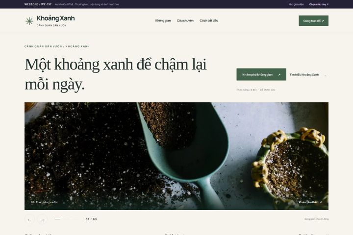 Ảnh chụp Giao diện HTML cảnh quan sân vườn — Thanh lịch | WZ-197