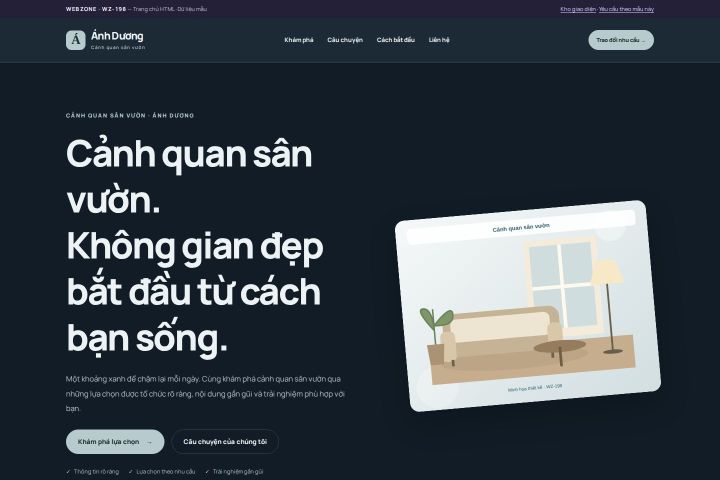 Ảnh chụp Giao diện HTML cảnh quan sân vườn — Nổi bật | WZ-198