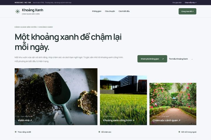 Ảnh chụp Giao diện HTML cảnh quan sân vườn — Trưng bày | WZ-199