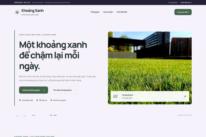 Ảnh chụp Giao diện HTML cảnh quan sân vườn — Tập trung chuyển đổi | WZ-201