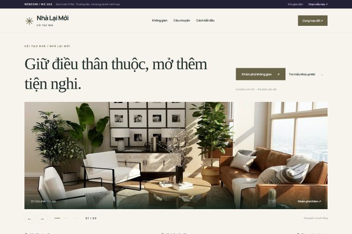 Ảnh chụp Giao diện HTML cải tạo nhà — Thanh lịch | WZ-202