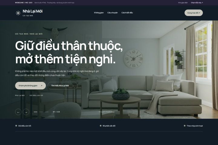 Ảnh chụp Giao diện HTML cải tạo nhà — Nổi bật | WZ-203