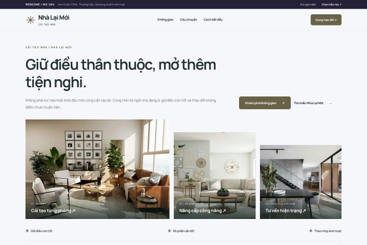 Ảnh chụp Giao diện HTML cải tạo nhà — Trưng bày | WZ-204