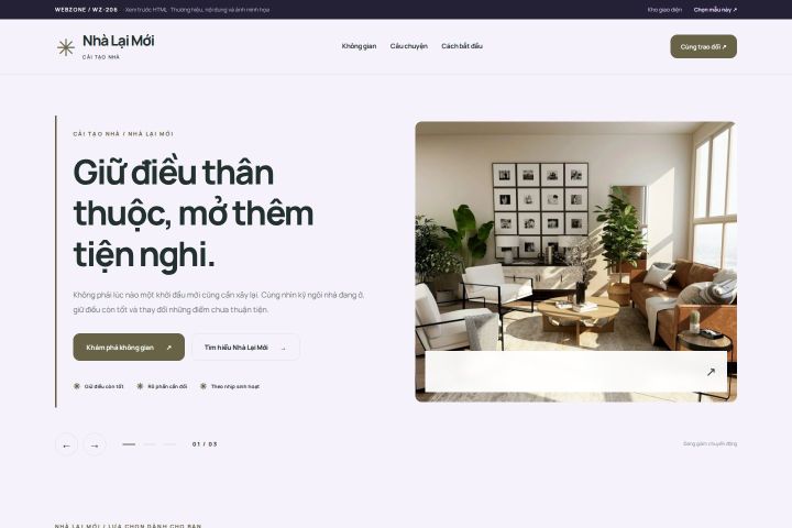 Ảnh chụp Giao diện HTML cải tạo nhà — Tập trung chuyển đổi | WZ-206