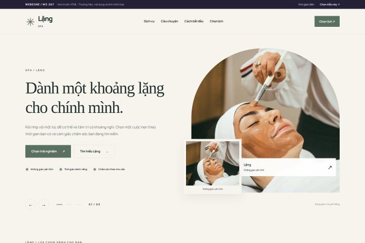 Ảnh chụp Giao diện HTML spa — Thanh lịch | WZ-207