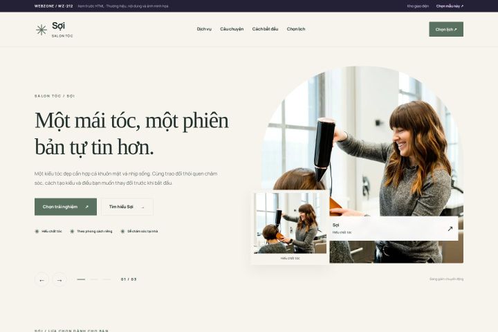 Ảnh chụp Giao diện HTML salon tóc — Thanh lịch | WZ-212