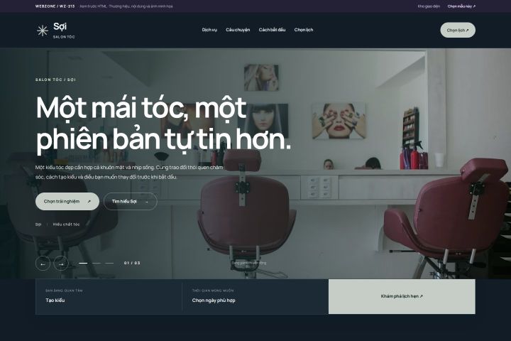 Ảnh chụp Giao diện HTML salon tóc — Nổi bật | WZ-213
