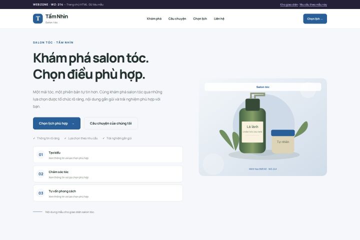 Ảnh chụp Giao diện HTML salon tóc — Trưng bày | WZ-214