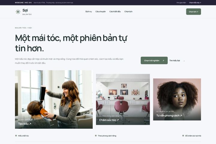 Ảnh chụp Giao diện HTML salon tóc — Trưng bày | WZ-214