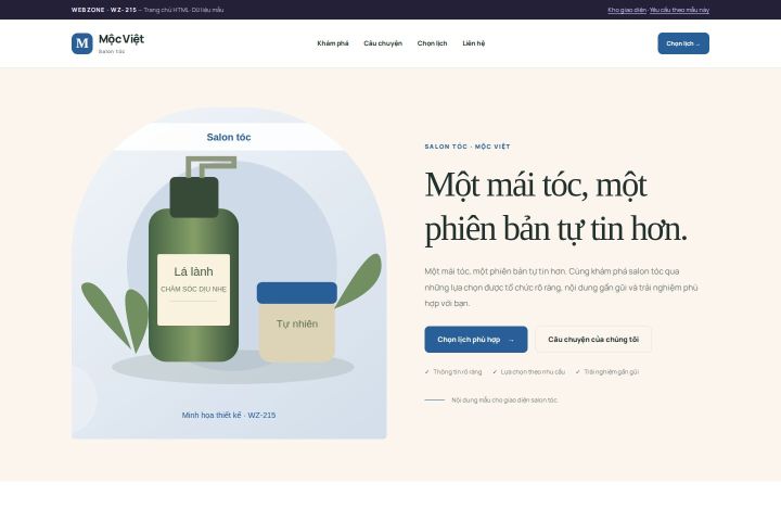 Ảnh chụp Giao diện HTML salon tóc — Kể chuyện | WZ-215