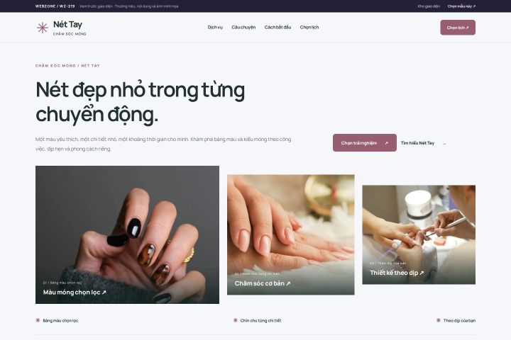 Ảnh xem trước Mẫu giao diện chăm sóc móng — Trưng bày | WZ-219