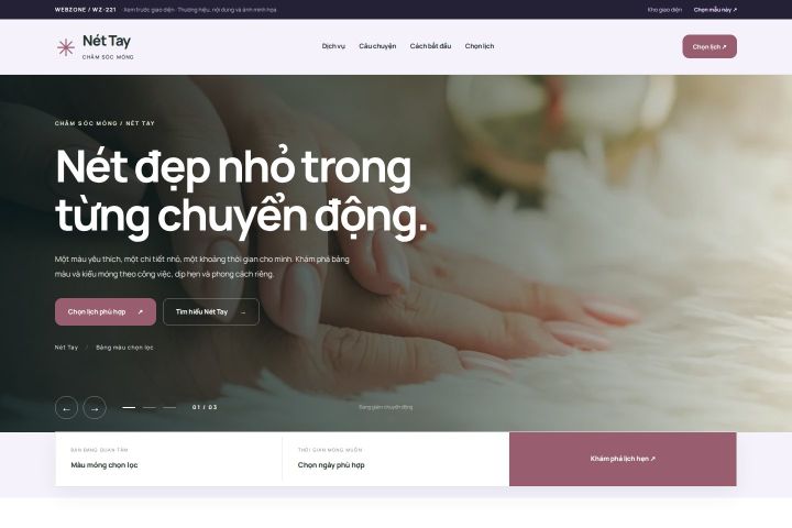 Ảnh xem trước Mẫu giao diện chăm sóc móng — Tập trung chuyển đổi | WZ-221