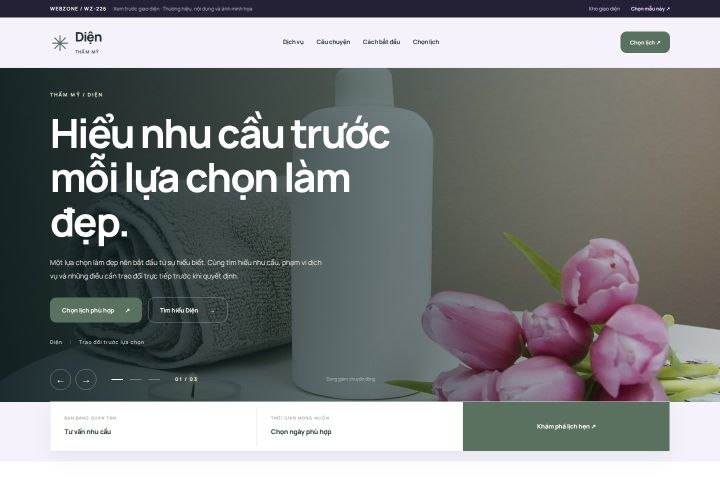 Ảnh xem trước Mẫu giao diện thẩm mỹ — Tập trung chuyển đổi | WZ-226
