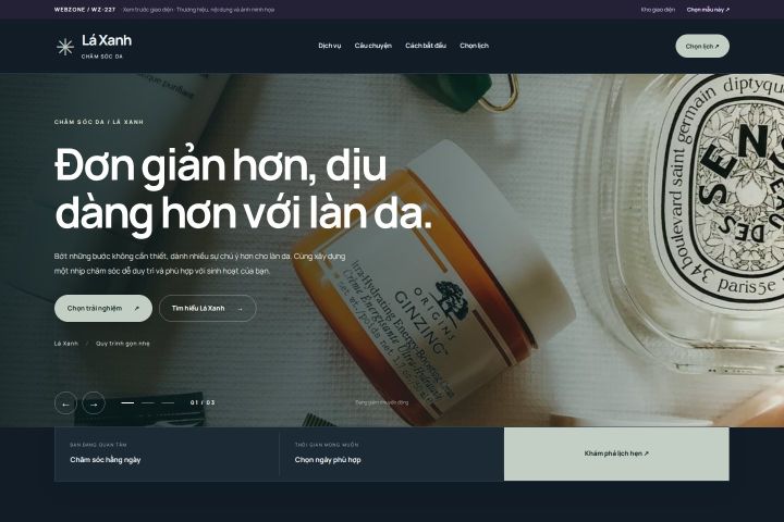 Ảnh xem trước Mẫu giao diện chăm sóc da — Nổi bật | WZ-227