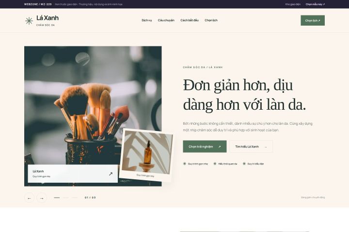 Ảnh xem trước Mẫu giao diện chăm sóc da — Kể chuyện | WZ-229