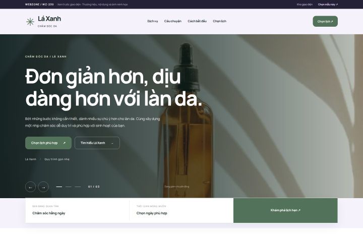 Ảnh xem trước Mẫu giao diện chăm sóc da — Tập trung chuyển đổi | WZ-230