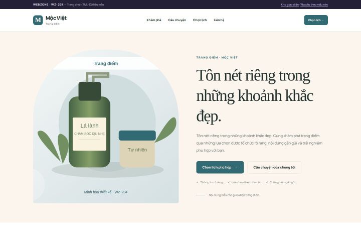 Ảnh chụp Giao diện HTML trang điểm — Kể chuyện | WZ-234