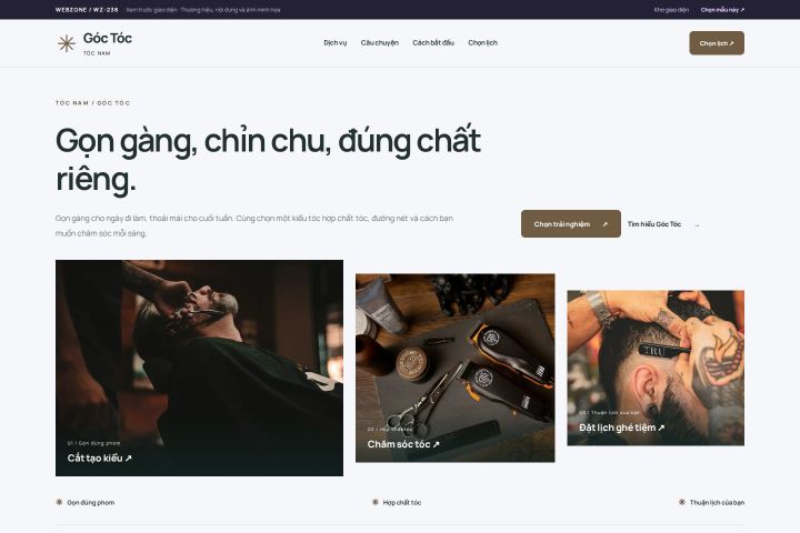 Ảnh xem trước Mẫu giao diện tóc nam — Trưng bày | WZ-238