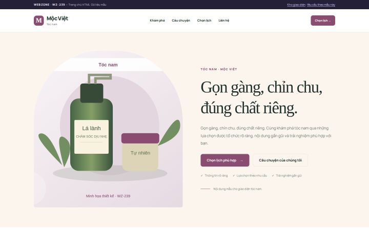 Ảnh chụp Giao diện HTML tóc nam — Kể chuyện | WZ-239